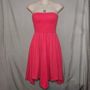 Guess Pink Strapless Smocked Casual Tube Top Sundress‎